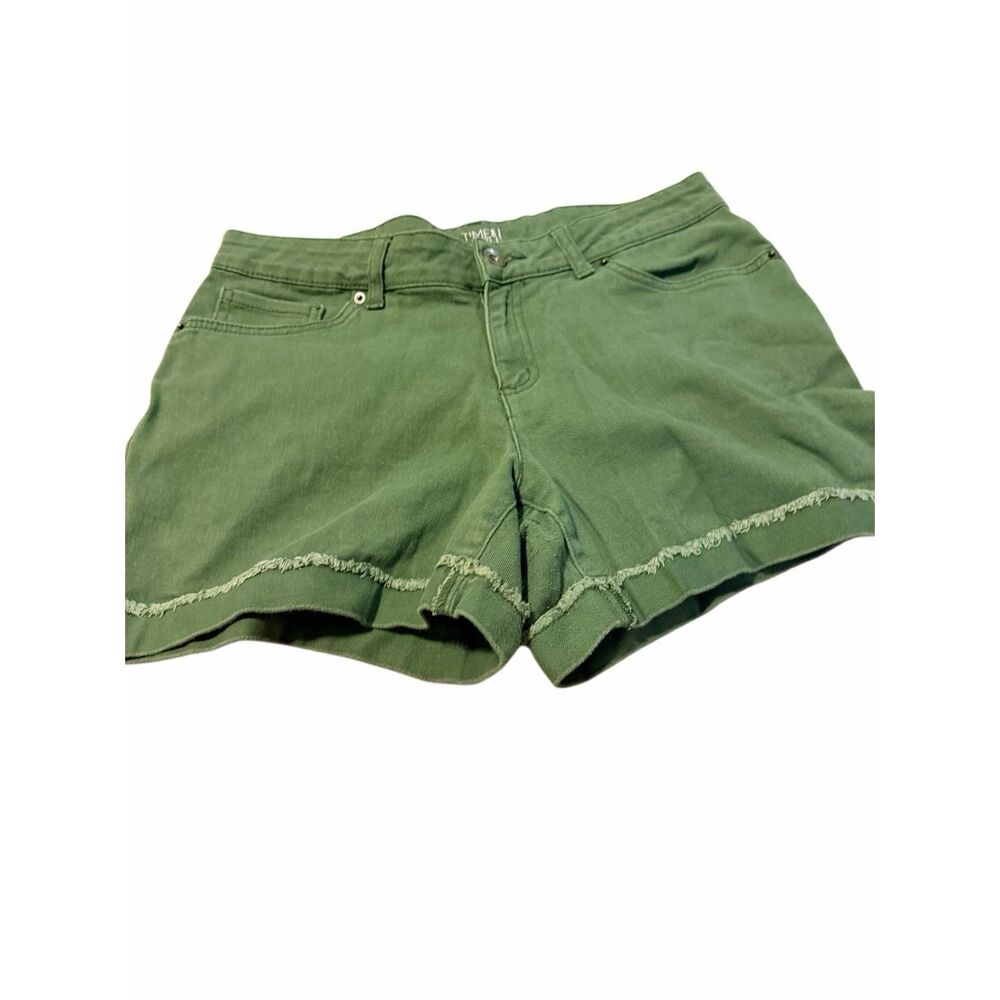 Time and Tru Women's Size 10 Forrest Green Mom Shorts Cotton